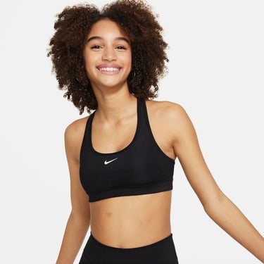  Nike Dri-Fit Swoosh Çocuk Siyah Bra