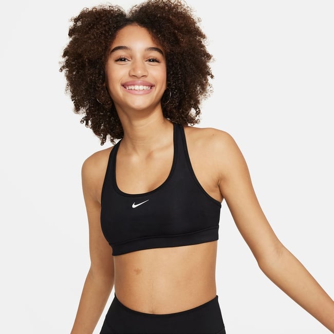  Nike Dri-Fit Swoosh Çocuk Siyah Bra
