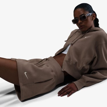  Nike Sportswear Phoenix Fleece Kadın Kahverengi Şort