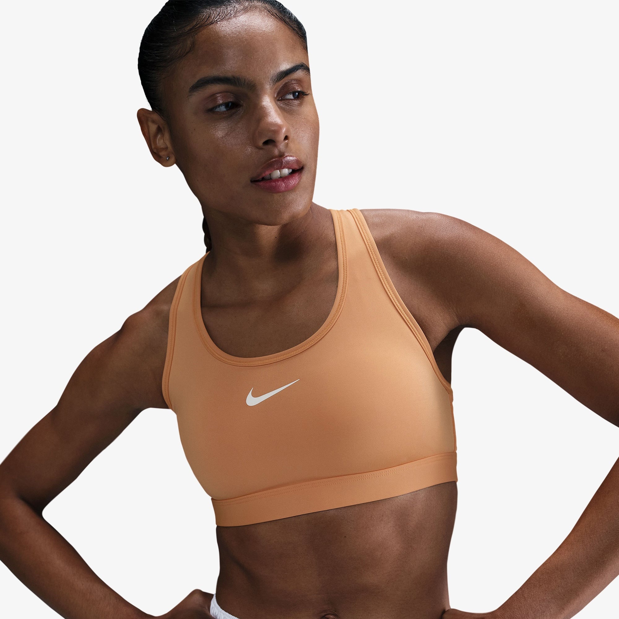 Nike Swoosh Medium Support Kadın Turuncu Bra