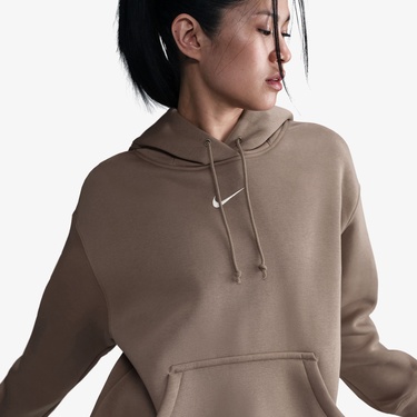  Nike Dri-Fit Sportswear Phoenix Fleece Oversize Kadın Kahverengi Sweatshirt