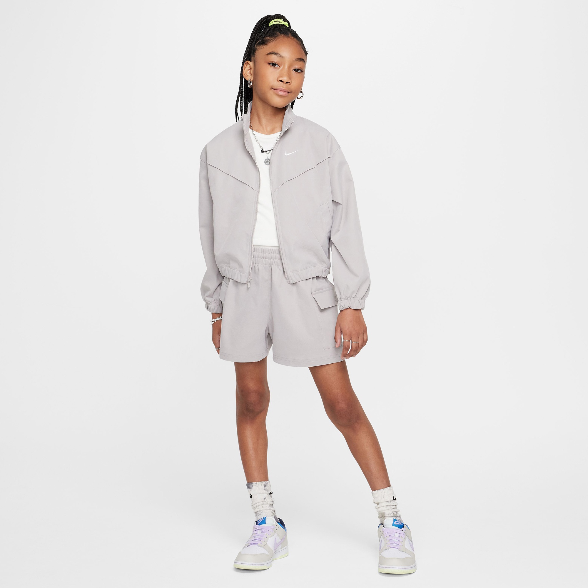 Nike Sportswear Oversized Çocuk Gri Ceket