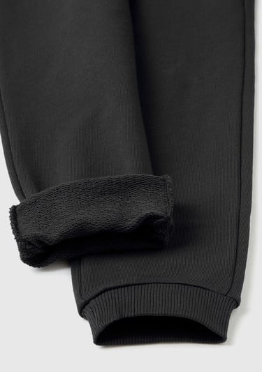  Kız Çocuk Siyah Logo İşlemeli Eşofman Altı