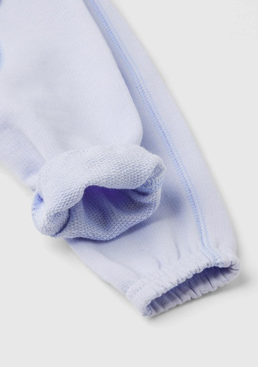  Bebek Açık Mavi Arkası Karakter Yamalı Beli Büzgülü Pantolon