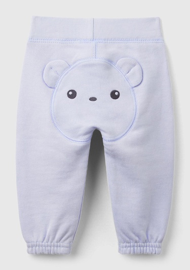  Bebek Açık Mavi Arkası Karakter Yamalı Beli Büzgülü Pantolon