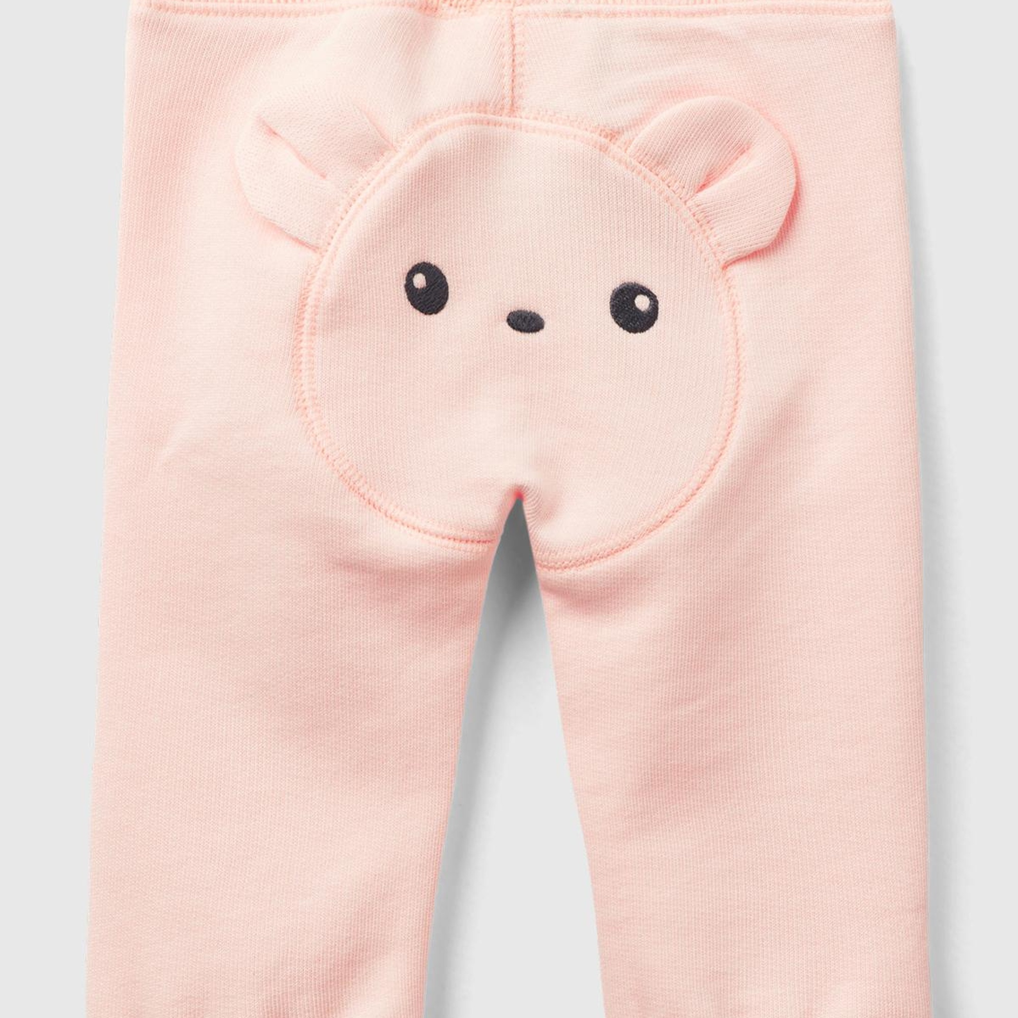 Bebek Pudra Arkası Karakter Yamalı Beli Büzgülü Pantolon