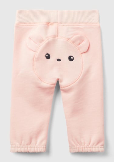  Bebek Pudra Arkası Karakter Yamalı Beli Büzgülü Pantolon