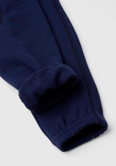  Bebek Lacivert Arkası Karakter Yamalı Beli Büzgülü Pantolon