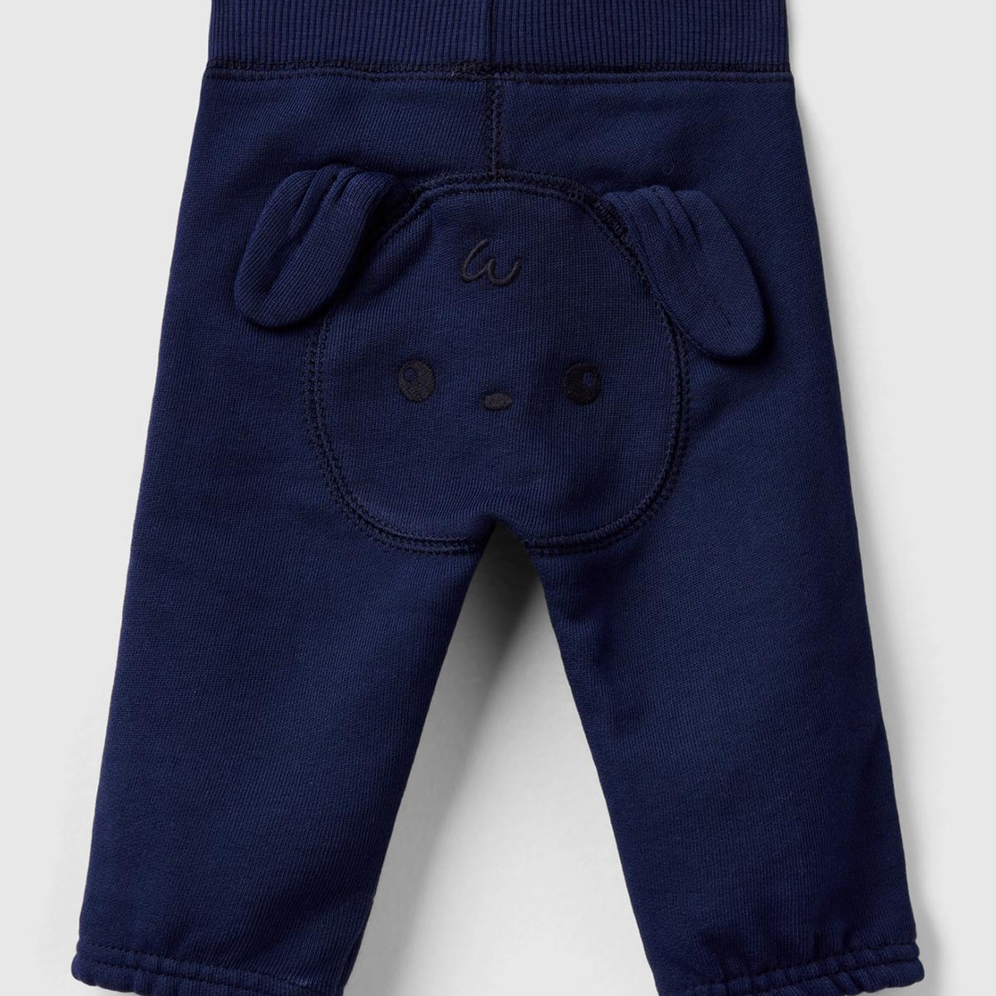 Bebek Lacivert Arkası Karakter Yamalı Beli Büzgülü Pantolon