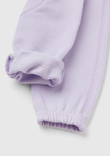  Bebek Lila Arkası Karakter Yamalı Beli Büzgülü Pantolon