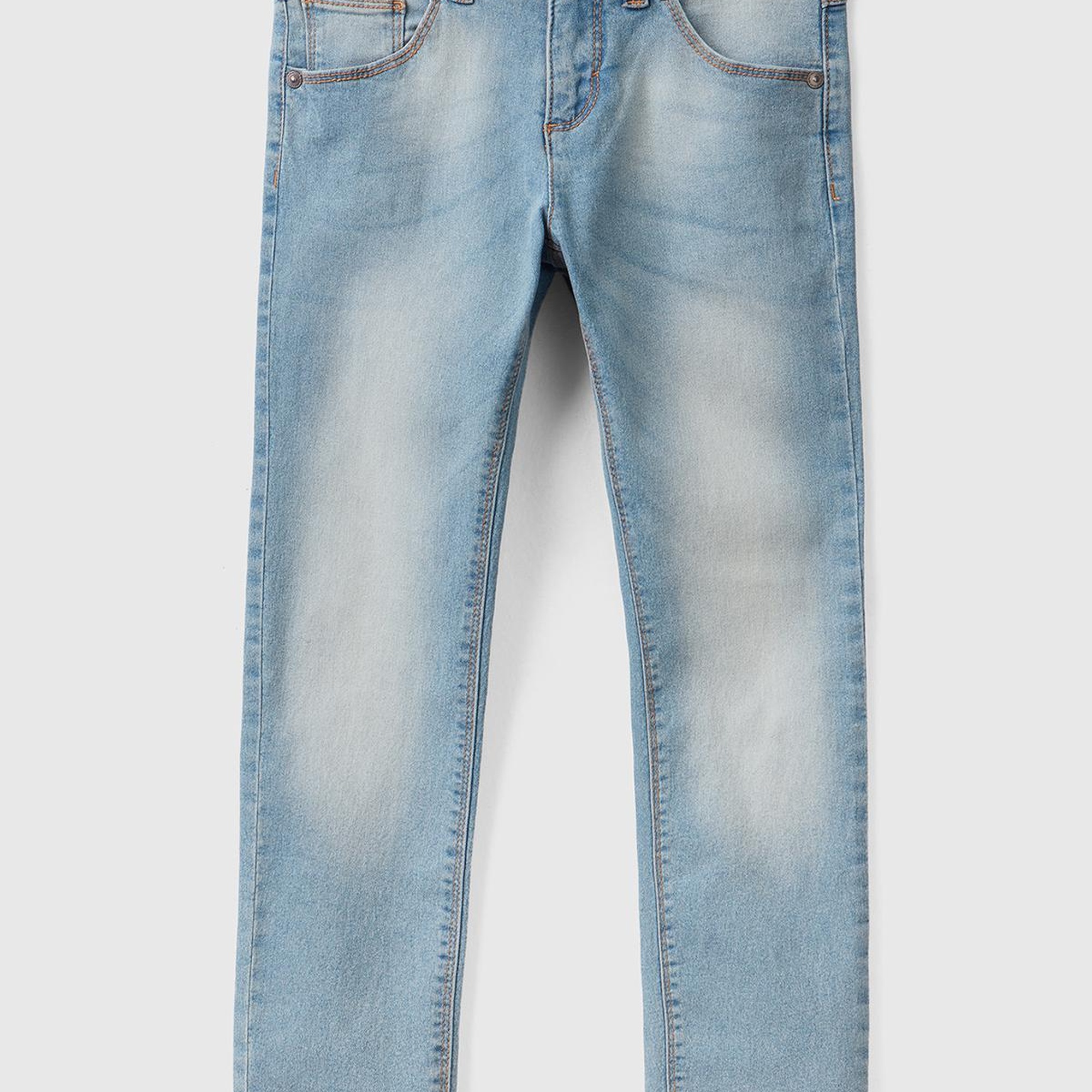 Kız Çocuk Açık Denim Yıkamalı Stretch Jean Pantolon