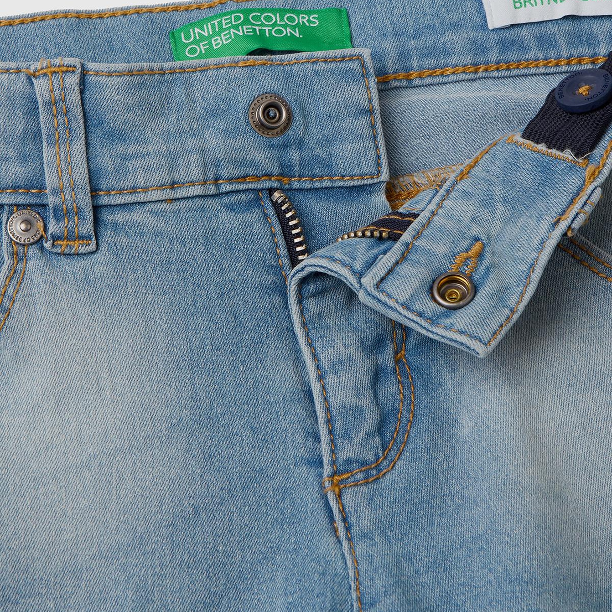 Kız Çocuk Açık Denim Yıkamalı Stretch Jean Pantolon