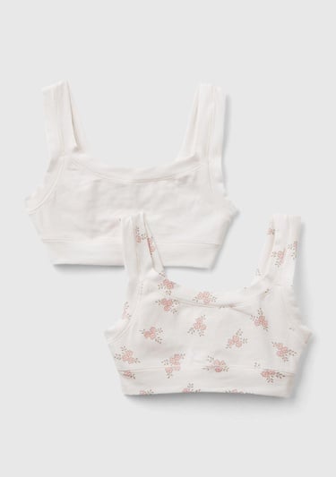  Kız Çocuk Krem Mix Karışık Desenli 2'li Bralet Seti