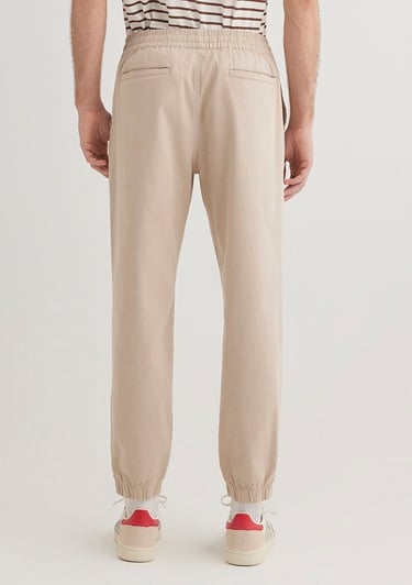  Mavi Beli Lastikli Bej Jogger Pantolon 000169-70004