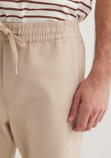  Mavi Beli Lastikli Bej Jogger Pantolon 000169-70004