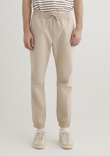  Mavi Beli Lastikli Bej Jogger Pantolon 000169-70004