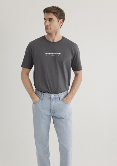  Mavi Antrasit İstanbul Tişört Regular Fit / Normal Kesim 0612452-85309