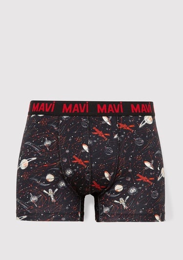  Mavi 3lü Baskılı Boxer 0911873-900