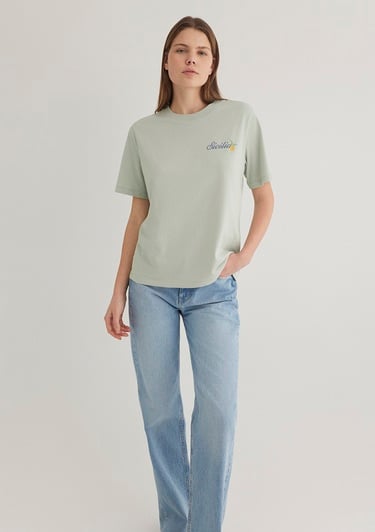  Mavi Sicilia Baskıılı Yeşil Tişört Regular Fit / Normal Kesim 1613055-71464