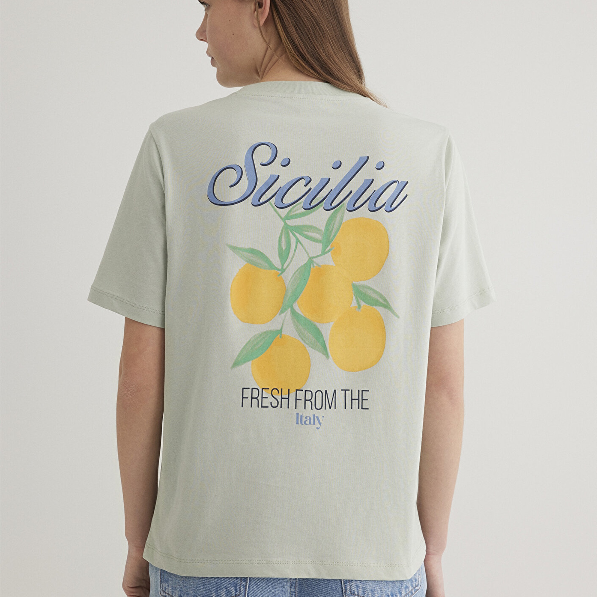 Mavi Sicilia Baskıılı Yeşil Tişört Regular Fit / Normal Kesim 1613055-71464