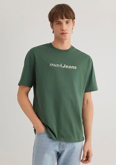  Mavi Mavi Jeans Nakışlı Yeşil Tişört Loose Fit / Bol Rahat Kesim 0612523-81570