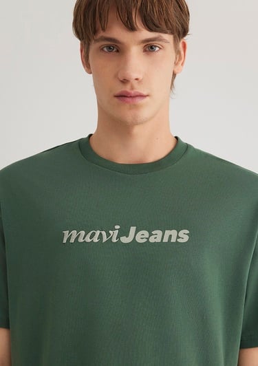  Mavi Mavi Jeans Nakışlı Yeşil Tişört Loose Fit / Bol Rahat Kesim 0612523-81570