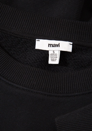  Mavi Bisiklet Yaka Siyah Basic Sweatshirt 1S10307-900