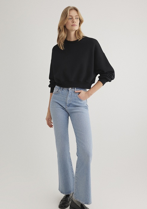  Mavi Bisiklet Yaka Siyah Basic Sweatshirt 1S10307-900