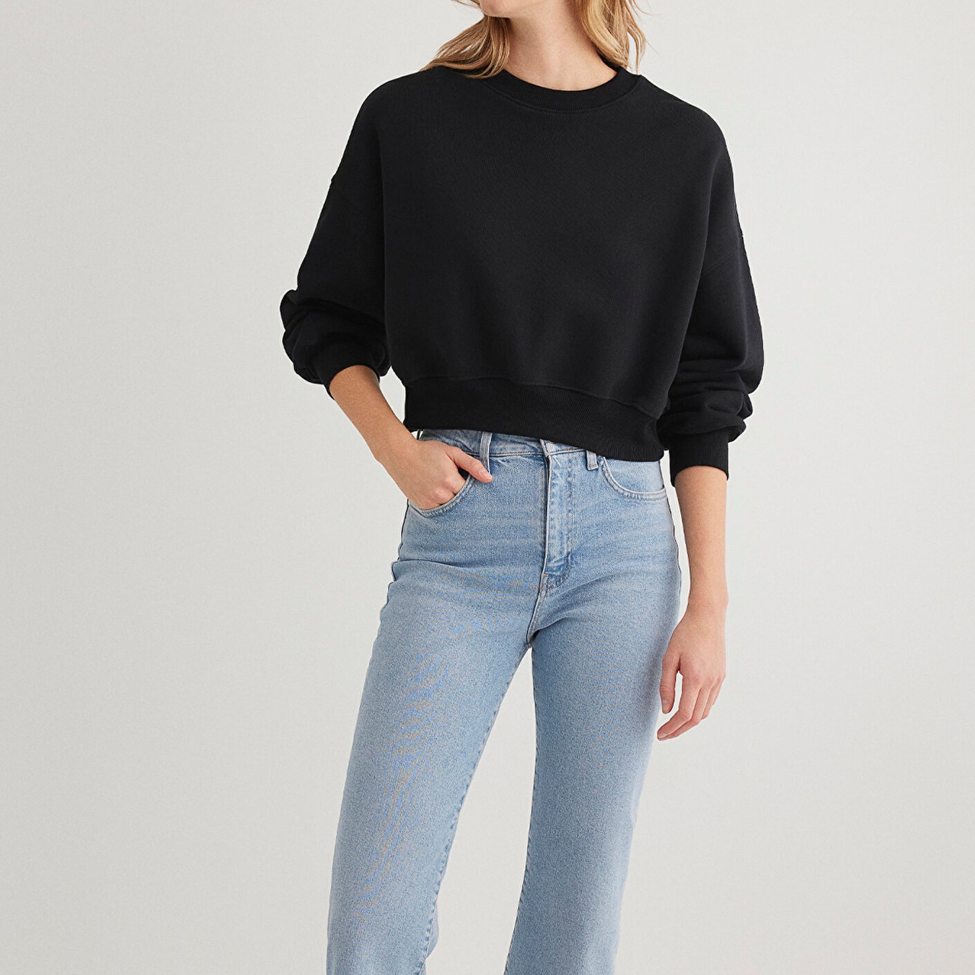 Mavi Bisiklet Yaka Siyah Basic Sweatshirt 1S10307-900