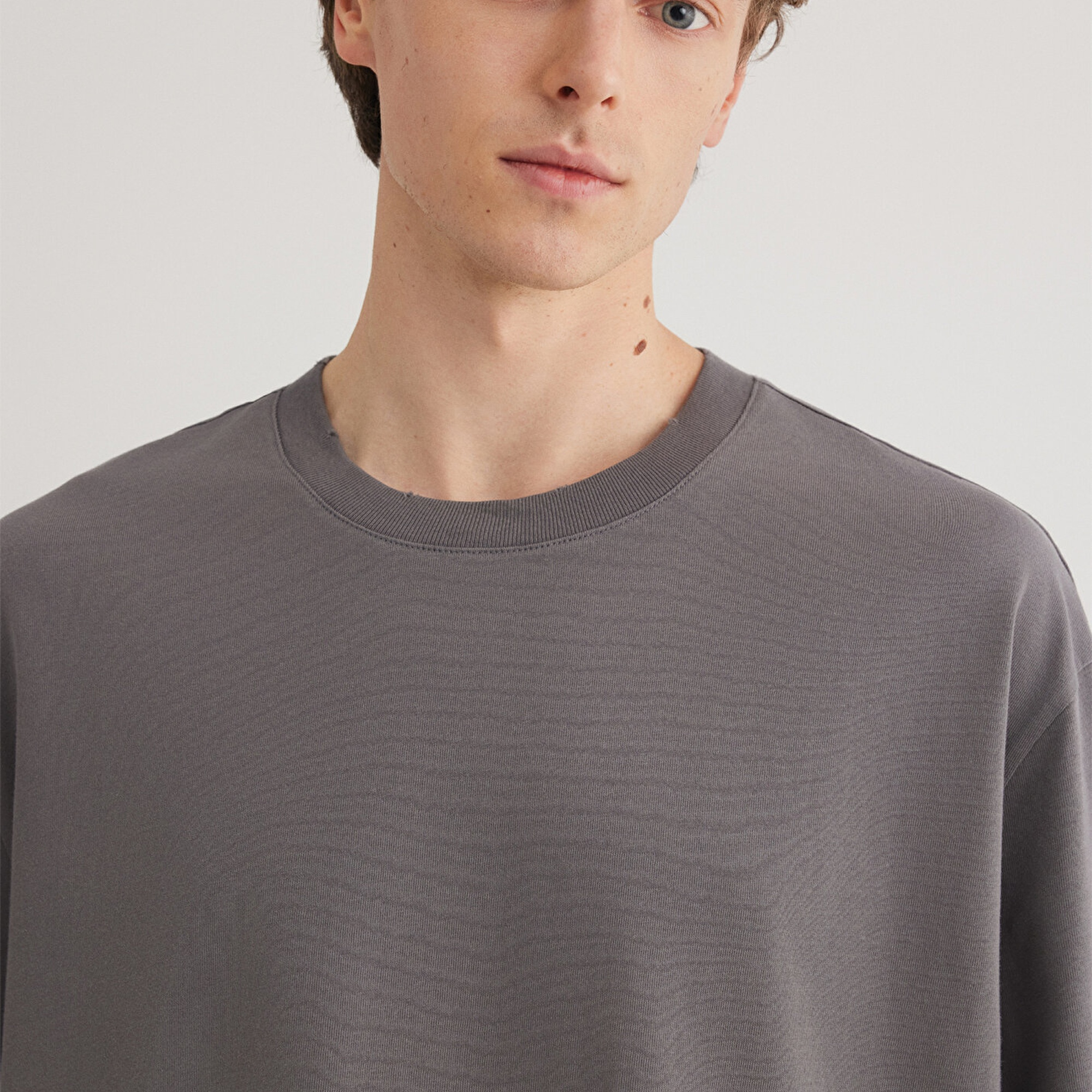 Mavi Gri Basic Tişört Boxy Fit 0612489-80020