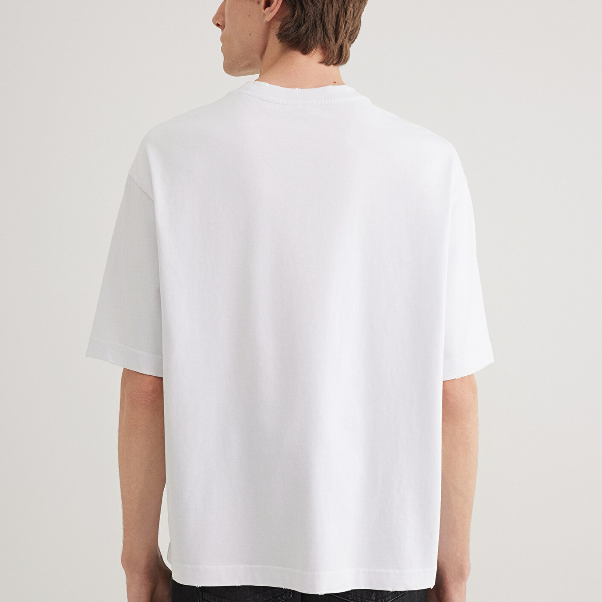 Mavi Beyaz Basic Tişört Boxy Fit 0612489-620