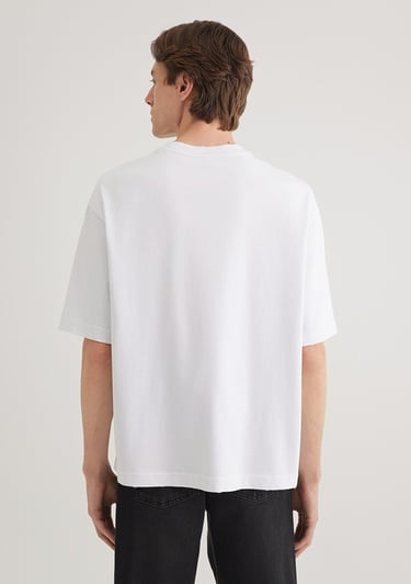  Mavi Beyaz Basic Tişört Boxy Fit 0612489-620