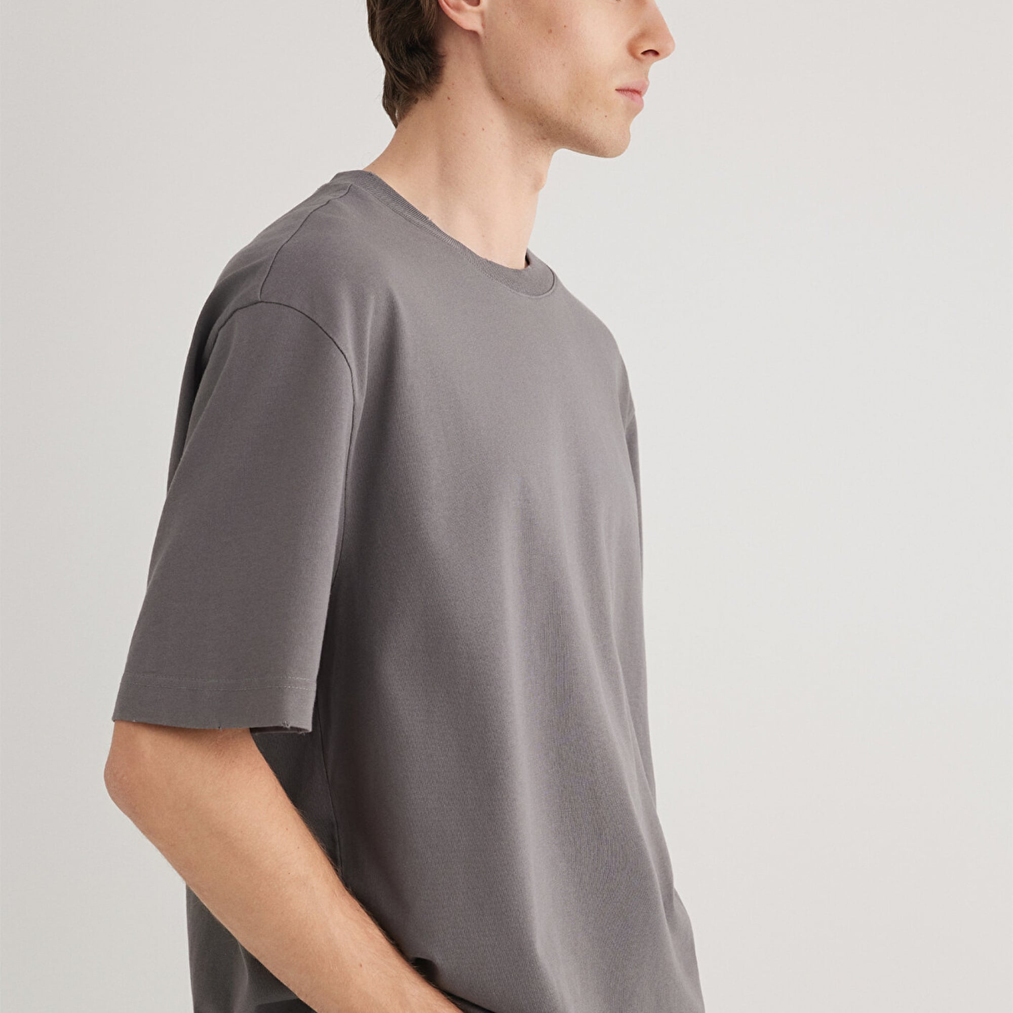 Mavi Gri Basic Tişört Boxy Fit 0612489-80020