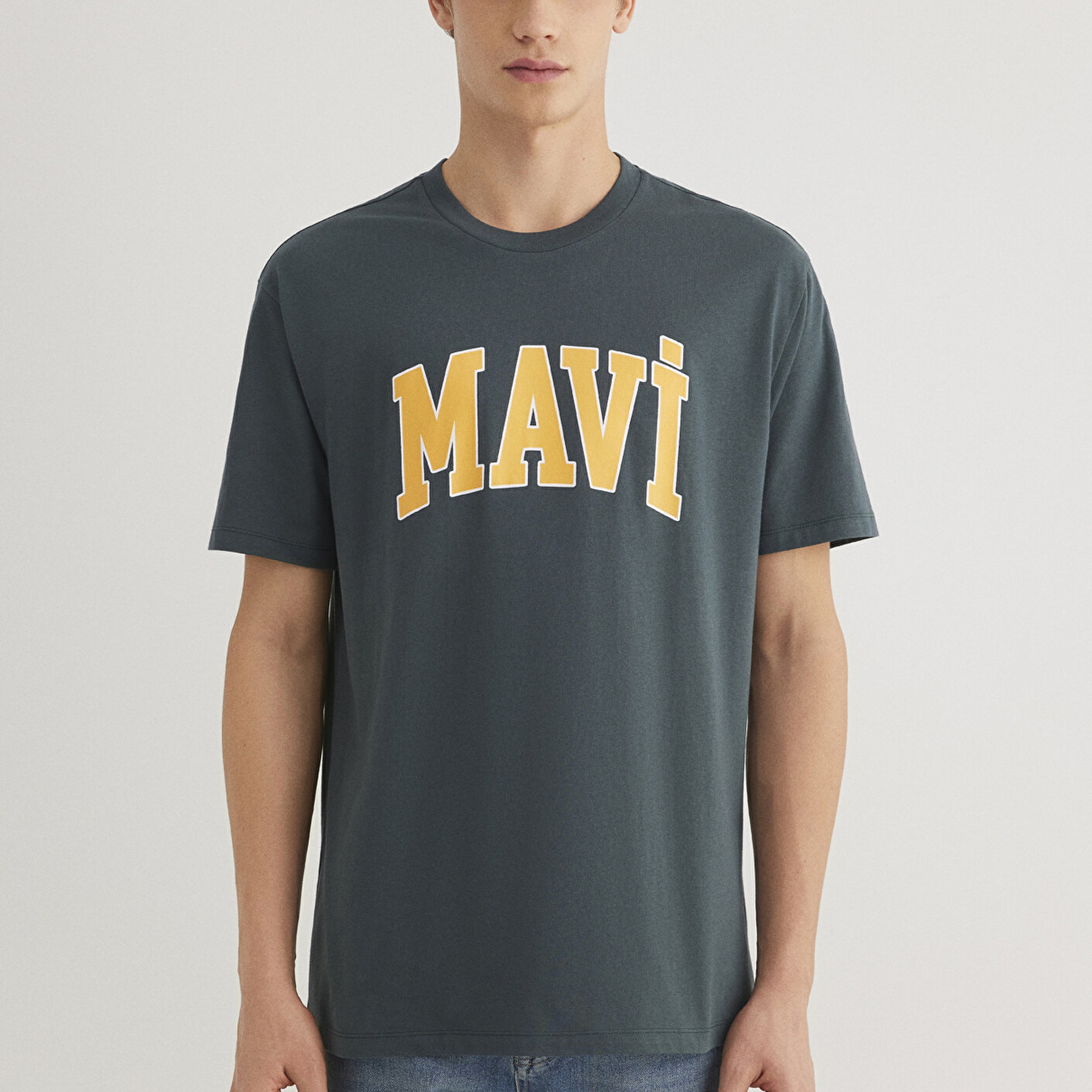 Mavi Mavi Logo Baskılı Yeşil Tişört Loose Fit / Bol Rahat Kesim 0611711-71598