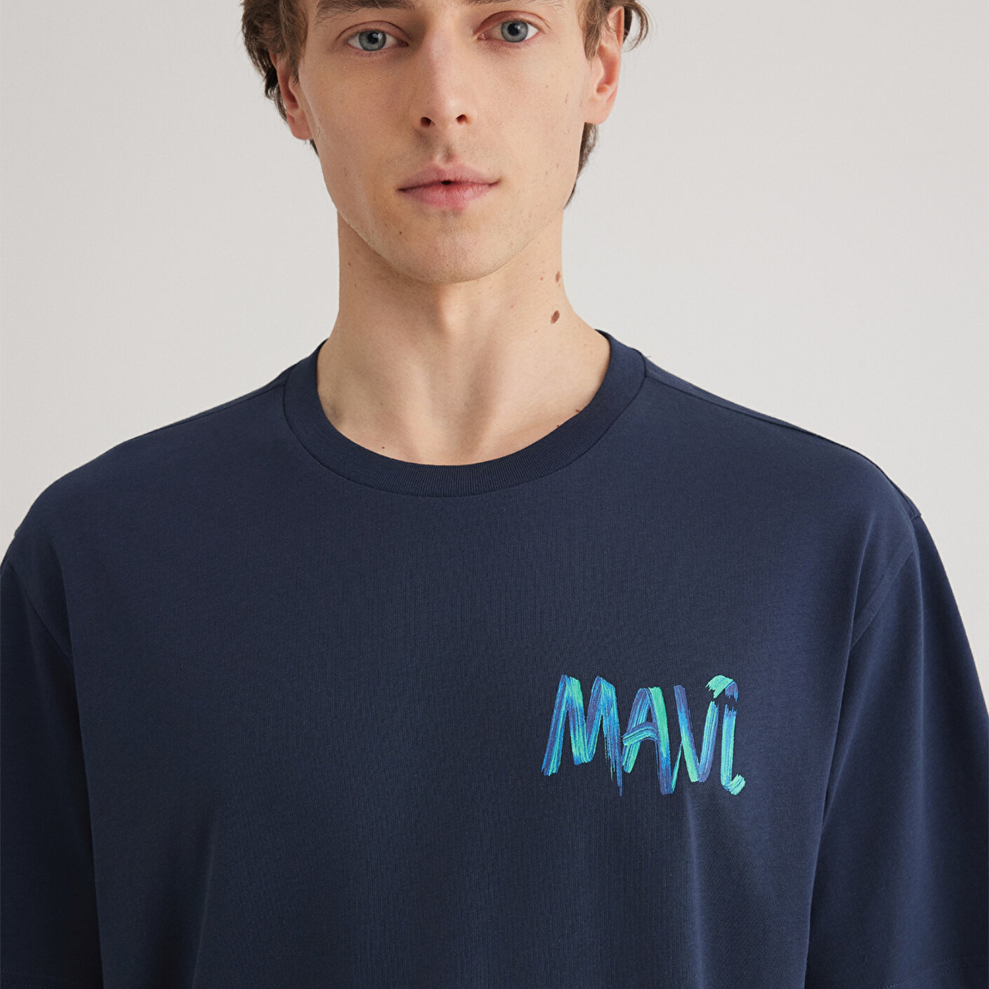 Mavi Mavi Baskılı Lacivert Tişört Loose Fit / Bol Rahat Kesim 0612468-70490