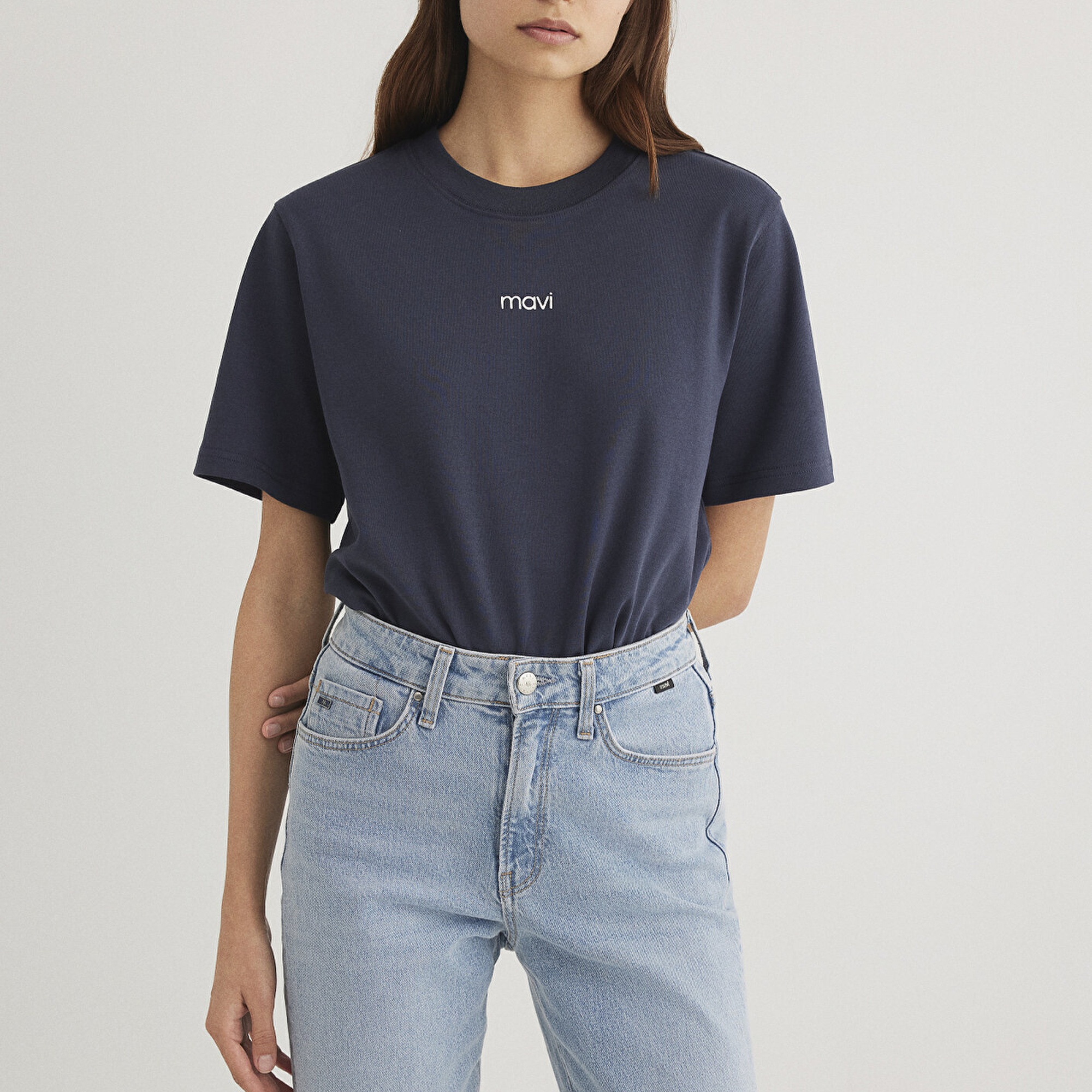 Mavi Mavi Logo Baskılı Mavi Tişört Regular Fit / Normal Kesim 1612829-85315