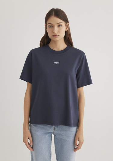  Mavi Mavi Logo Baskılı Mavi Tişört Regular Fit / Normal Kesim 1612829-85315
