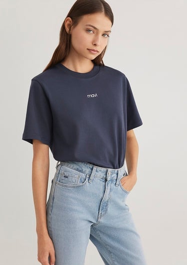  Mavi Mavi Logo Baskılı Mavi Tişört Regular Fit / Normal Kesim 1612829-85315