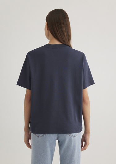  Mavi Mavi Logo Baskılı Mavi Tişört Regular Fit / Normal Kesim 1612829-85315