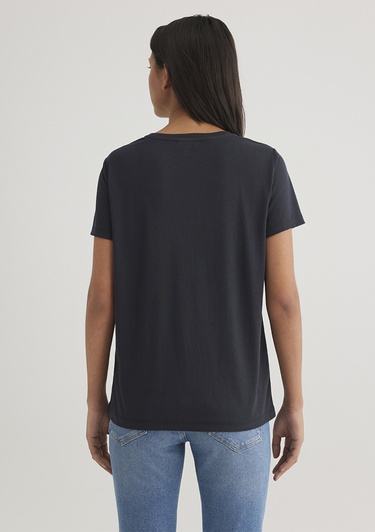  Mavi Siyah Tişört Regular Fit / Normal Kesim 1612693-900