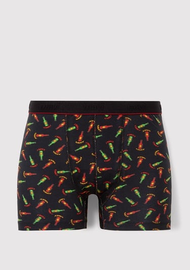  Mavi Baskılı Siyah Boxer 0911822-900