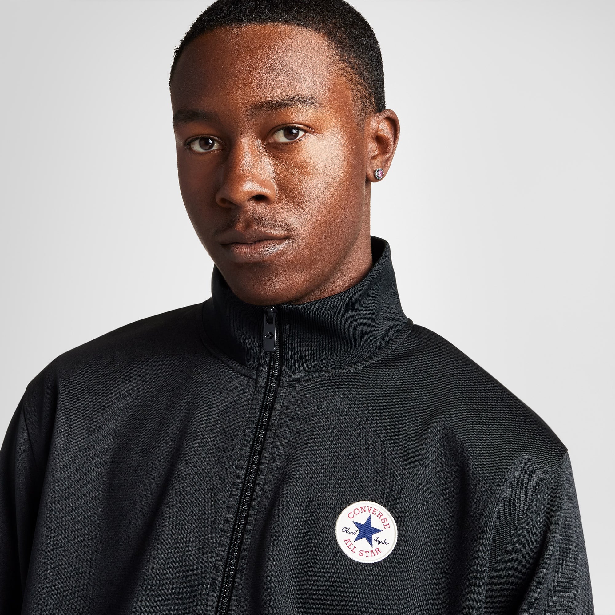 Converse Erkek Grafik Baskılı Siyah Eşofman Üstü