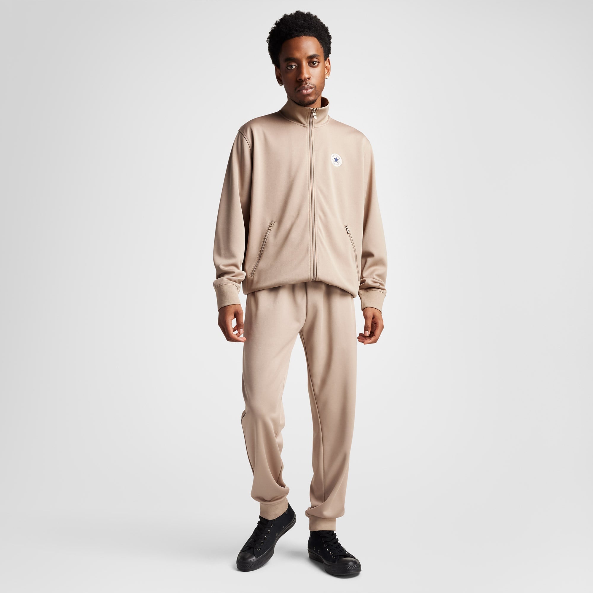 Converse Erkek Grafik Baskılı Bej Eşofman Üstü