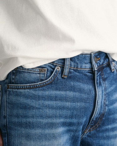  GANT Erkek Mavi Slim Fit Jean Pantolon