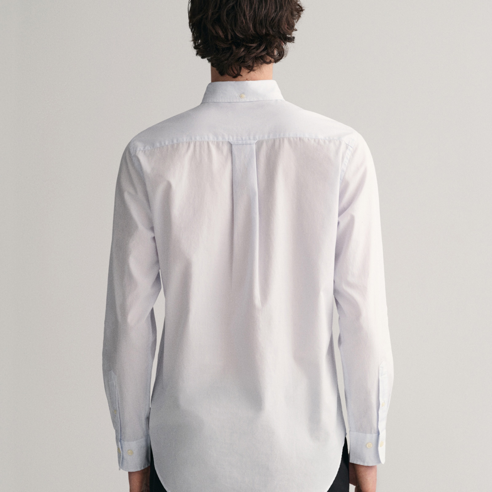 GANT Erkek Mavi Regular Fit Çizgili Düğmeli Yaka Gömlek