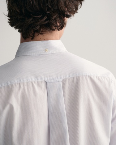  GANT Erkek Mavi Regular Fit Çizgili Düğmeli Yaka Gömlek