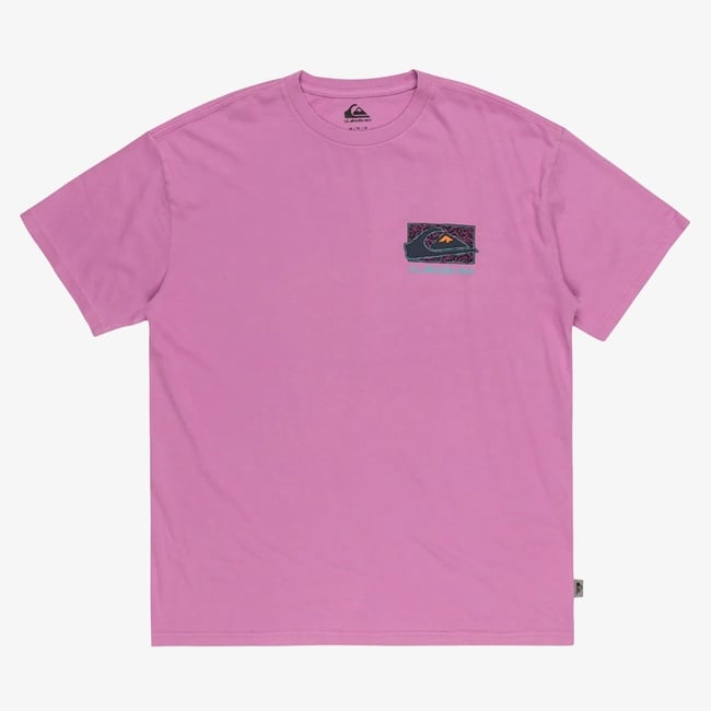  Quiksilver Spin Cycle Erkek Pembe Günlük T-Shirt