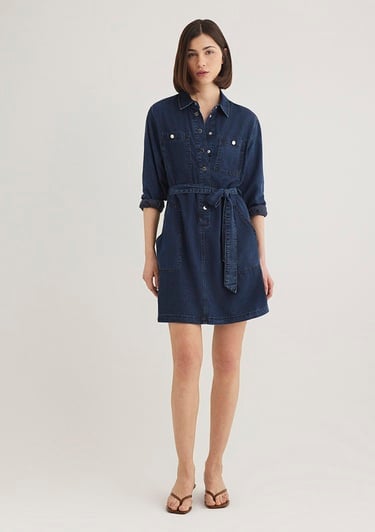  Mavi Bridget Gold Klasik Mürekkep Mavi Jean Elbise 1310541-87815