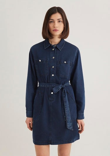  Mavi Bridget Gold Klasik Mürekkep Mavi Jean Elbise 1310541-87815