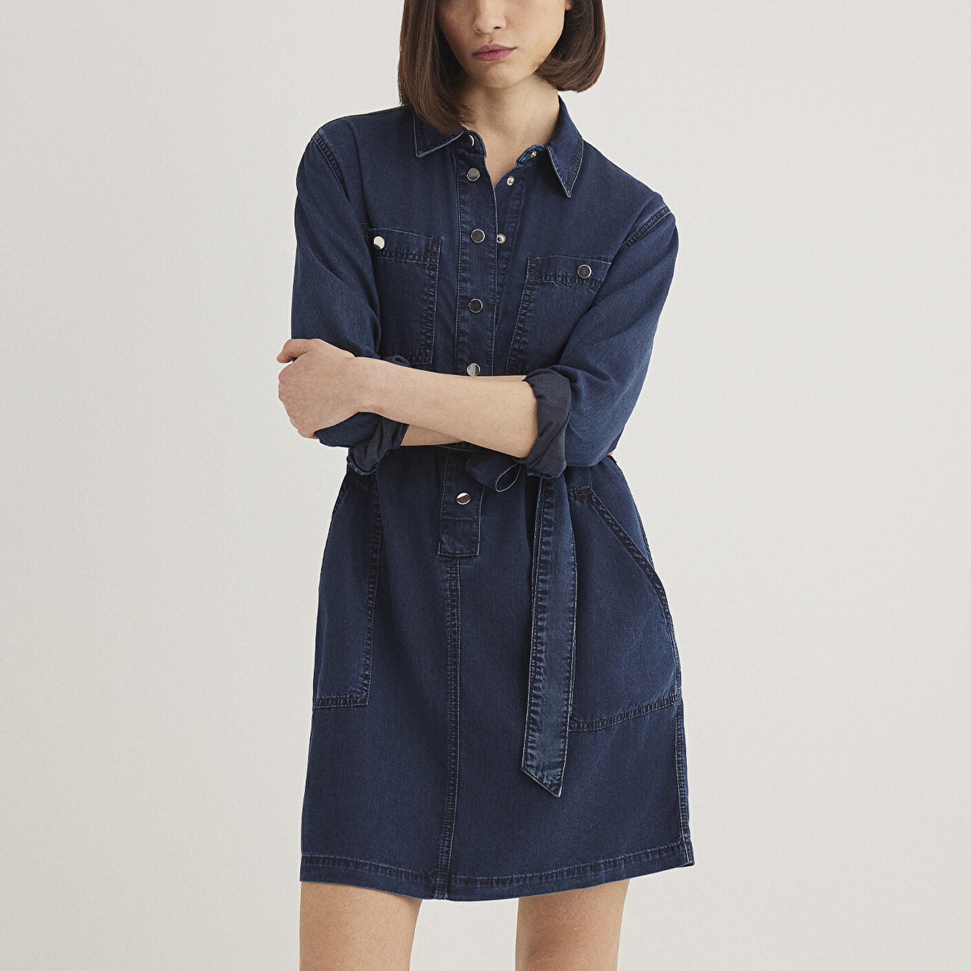 Mavi Bridget Gold Klasik Mürekkep Mavi Jean Elbise 1310541-87815